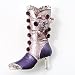 Fliederfarbene "Stiefel" Brosche mit Kristallen