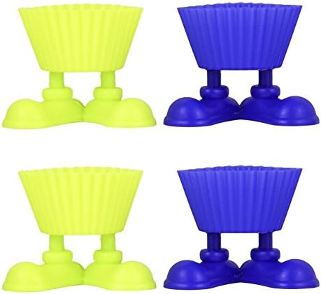 Set of 10 Silicone Cupcake Baking Cups with Silly Fun Feet Novelty