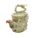 Jade Carving Bamboo Teapot