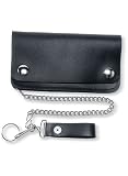 Carroll Leather 638 Black 5-Pocket Biker Wallet with Chain