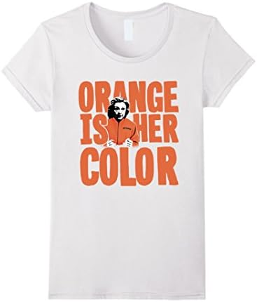 Women's Hillary Clinton Orange is Her Color Prison 2016 Tee Shirt XL White