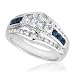 Diamond and Sapphire Engagement Ring 1ctw