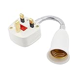 uxcell ランプホルダー イギリス プラグ AC 110-220V E27 柔軟 スクリュー ソケット 机 20cm