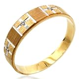 10K Yellow Gold 0.02 Carat Diamond Ring Size 10.5