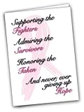 Pink Ribbon Note Cards - Honoring Design (12 Cards/Envelopes)