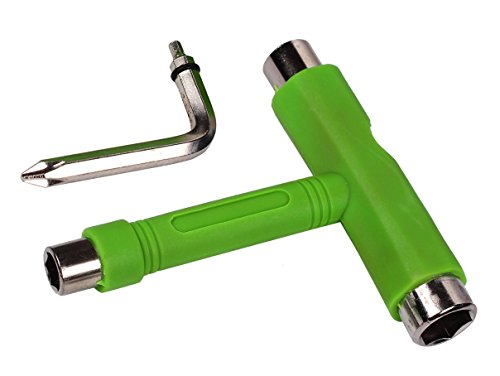 Green Multifunction Skateboard T Tools All In One with Small L Spanner(Green)