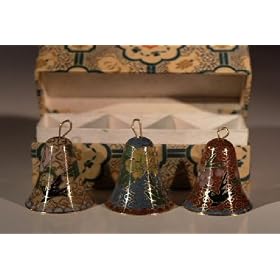 Bonsai Boy's Hand Painted Cloisonne Bells - Set of 3