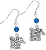 Memphis Tigers Round Crystal Earrings