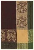 Waffle Weave 100% Cotton Green Horseshoe Dishtowel 18" X 28" Set / 6