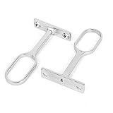 uxcell　レールエンドサポートブラケット　ワードローブタオルロッド　亜鉛合金　チューブ直径　16mm 　2個入り