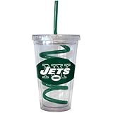 NFL New York Jets 16-ounce Tumbler with Swirl Straw