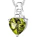2.75 cts Heart Shape Peridot Pendant in Sterling Silver