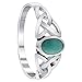 Gem Avenue 925 Sterling Silver 7mm Reconstituted Turquoise Celtic Knot Ring