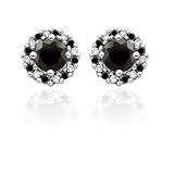 10K White Gold 1/2 ct. Black and White Diamond Earrings