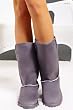 Suede Comfortable lounge Fur Flat Boots size 8 Gray