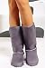 Suede Comfortable lounge Fur Flat Boots size 8 Gray