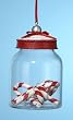 3" Peppermint Twist Red and White Candy Cane Jar Christmas Ornament