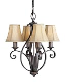 Review Murray Feiss F1838/4CB / Murray Feiss F1838/4CB Tuscan Villa Four-Light Chandelier, Corinthian Bronze with Beige Soft Lined Silk Shades