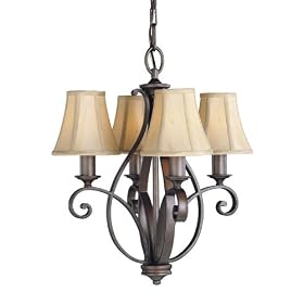 Buy Murray Feiss F1838 4CB Tuscan Villa Four-Light Chandelier, Corinthian Bronze with Beige... by Murray Feiss now!
