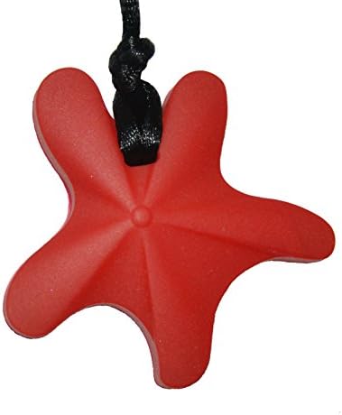 Stella Mamma NonToxic Fashion Silicone Necklace Star Red