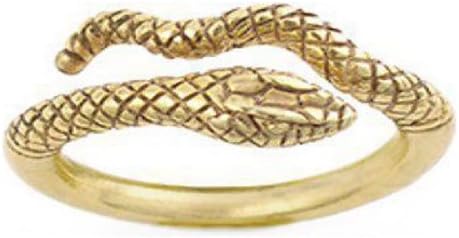 Vermeil Textured Cleopatra Egyptian Serpent Snake Ring Fits Sizes 5-9
