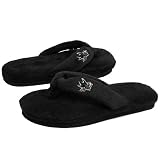 NHL San Jose Sharks Ladies Black Plush Thong Flip Flop Slippers (5/6)