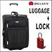 Delsey Helium Breeze 29 Inch Exp Suiter Trolley Raven Black + Wordlock Tsa Approved Combination Luggage Lock Uses Words Not Numbers in Red - Delsey ADEL12379BKK1