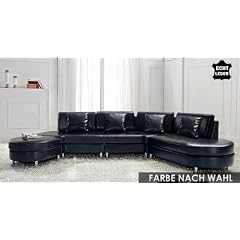 XXL Couch aus echtem Leder - Ecksofa, originalverpackte Neuware - Model COPENHAGEN