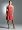 David's Bridal Short Strapless Pleated Dress in Crinkle Chiffon Style 83362, Guava, 2
