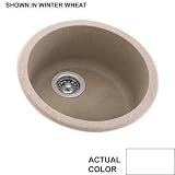 Swanstone KSRB-18 Round Bowl Kitchen Sink, White