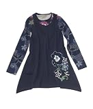 Mädchen Kleid + Shirt dunkel blau 140 (S)