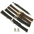 4 Black Brown Leather Watch Band Deployment Buckle 16mm