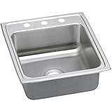 Elkao|#Elkay LRADQ2022401 18 Gauge Stainless Steel 19.5 Inch x 22 Inch x 4 Inch single Bowl Top Moun