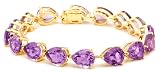 Yellow Gold Overlay Sterling Silver Amethyst Pear-Shaped Bracelet, 7.25