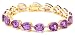Yellow Gold Overlay Sterling Silver Amethyst Pear-Shaped Bracelet, 7.25