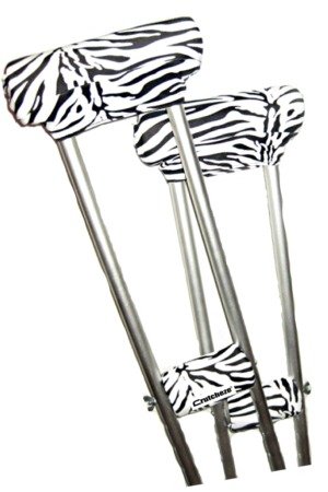 Crutcheze Zebra Underarm Crutch Pad and Hand Grip Covers with Comfortable Padding