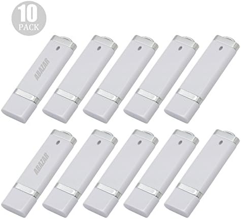 Bulk (10pcs White 16GB) USB 2.0 Flash Drive Memory Slim Light Memory Stick Thumb Storage
