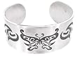 Butterfly Filigree Print Pattern Pewter Bracelet
