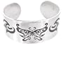 Butterfly Filigree Print Pattern Pewter Bracelet