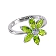 FOJO's Aqua & Peridot Flower Ring