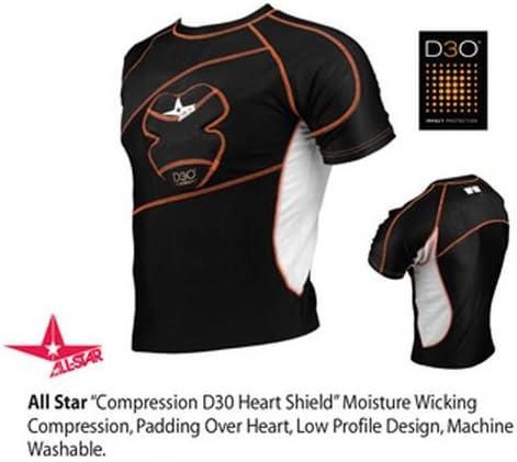 Sports "Heart Guard" Moisture Wicking Compression Undershirt (Baseball Pitchers/Catchers, Football, Soccer, ALL Athletes)