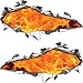 Ripped Torn Metal Tear REFLECTIVE Decals Inferno Flames