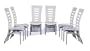 Modern Furniture Set of Six Immaculate White Leather-Match Dining Chairs
