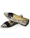 Newport News Leopard-print satin flat