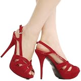 Ignite11 Cutout Slingback High Heel RED
