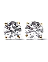1.50 Ct Round Cut 14K Yellow Gold Diamond Stud Earrings