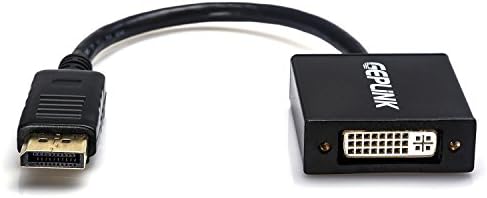 Geplink® Displayport to Dvi Monitor Projector Adapter Portable Extension Video Converter 8ft in Black