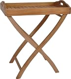 Produkt-Bild: Teak Beistelltisch mit abnehmbaren Tablett