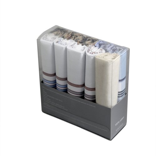 Designer Fashion Gift 10 Pack Hankies gift for husband With Gift Box MH1057