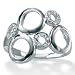 Diamond Accent Open-Circle Ring Platinum Over Sterling Silver